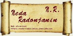 Neda Radonjanin vizit kartica